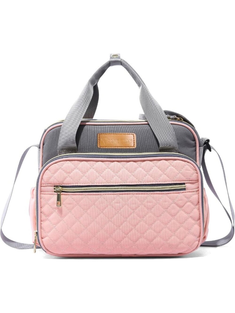 Cute Small Diaper Tote Bag for Girls - Travel Stroller Organizer & Maternity Bag